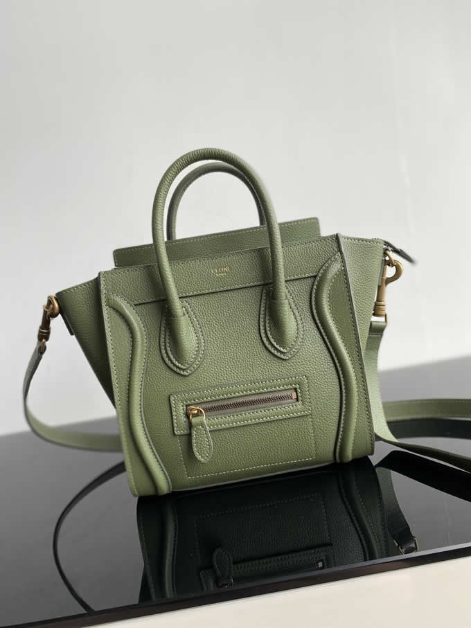 Fake New Smiley Bag Luggage Calfskin Portable Green Messenger Bag